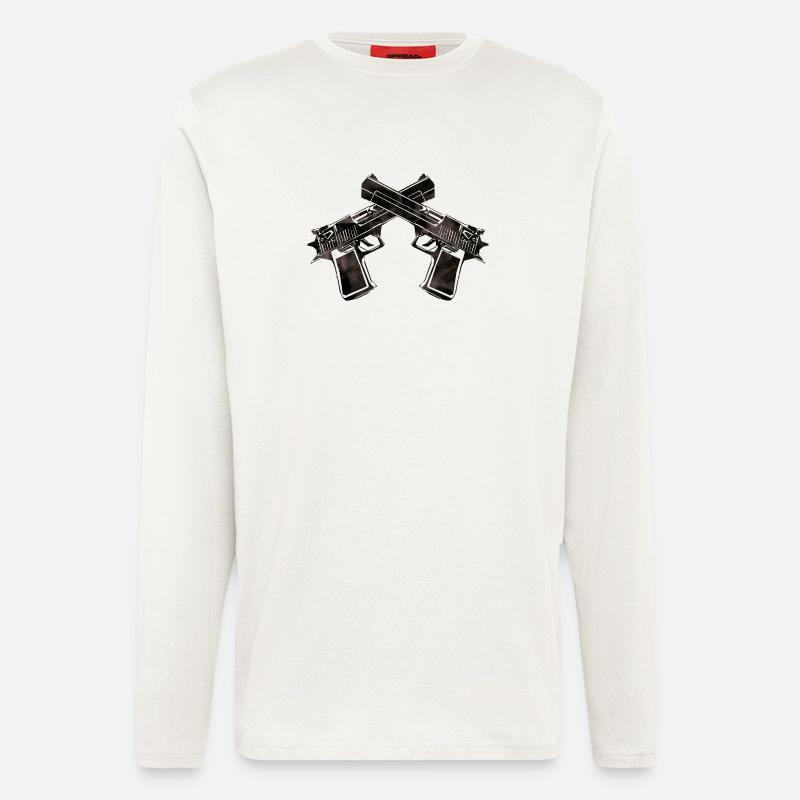 guns design - Langarmshirt - made by SPREAD  - OFF WHITE