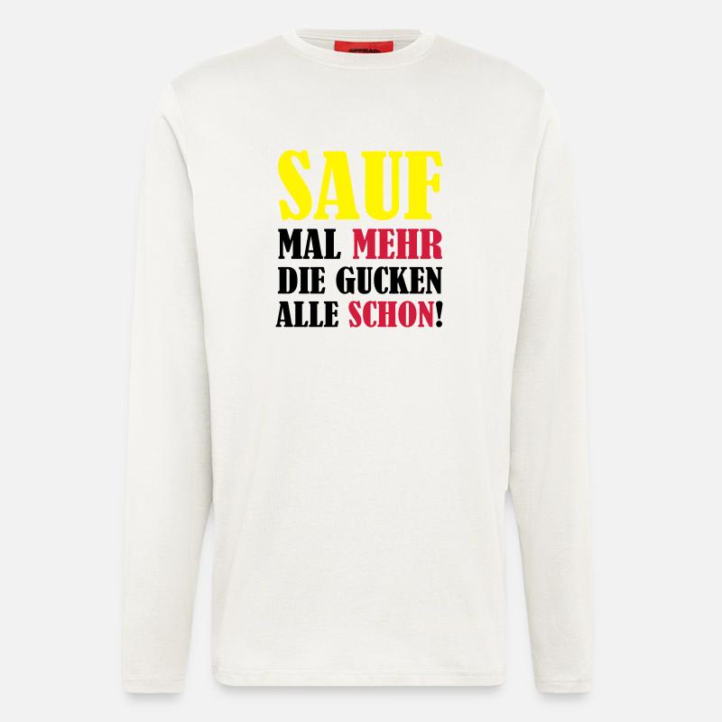 sauf_mal_mehr_02 - Langarmshirt - made by SPREAD  - OFF WHITE