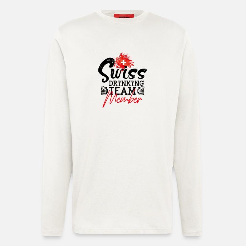 swiss drinking team member - Langarmshirt - made by SPREAD  - OFF WHITE