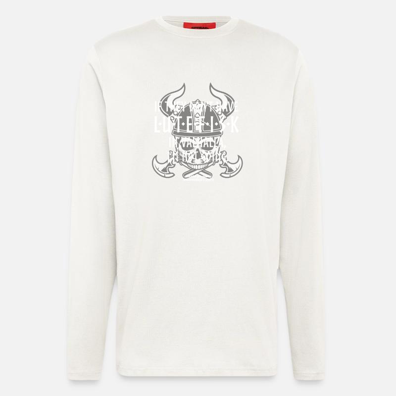 Lutéfisk à Valhalla - Manches longues bio décontracté fabriqué en UE - OFF WHITE
