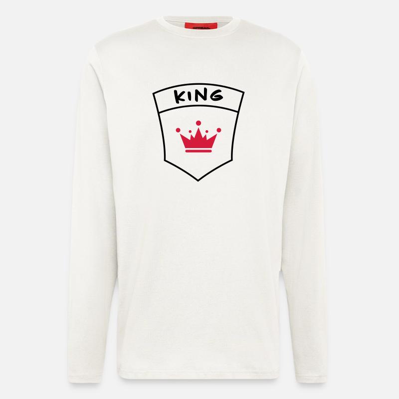 King auf Brusttasche - Langarmshirt - made by SPREAD  - OFF WHITE