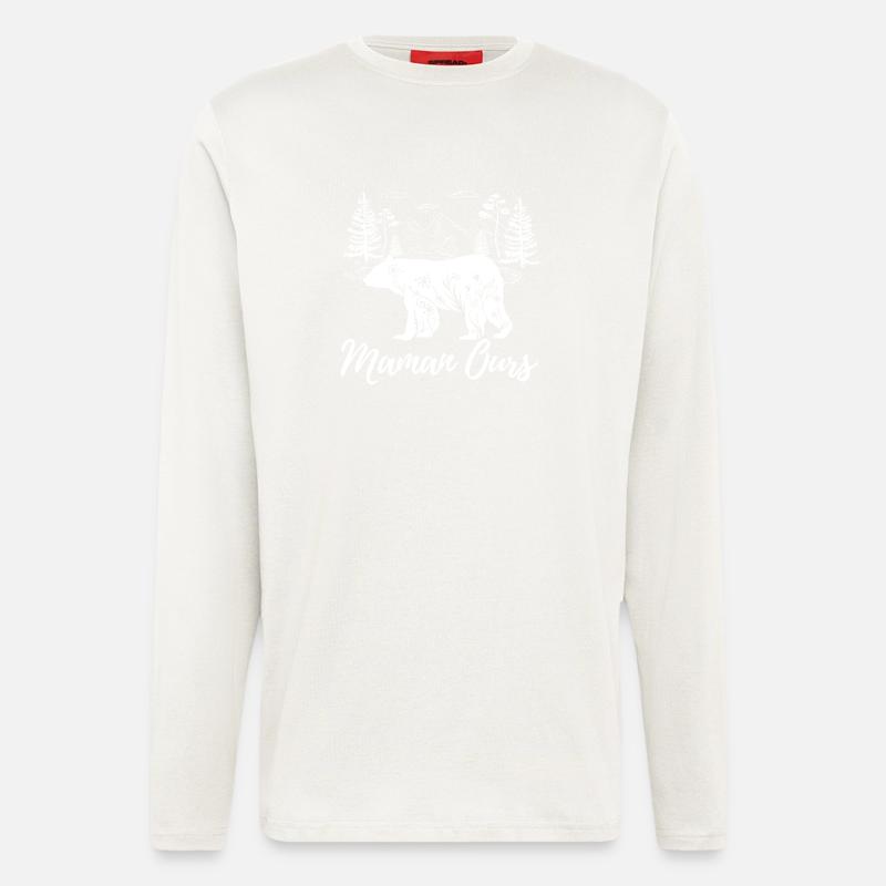 maman ours 2 - Manches longues bio décontracté fabriqué en UE - OFF WHITE