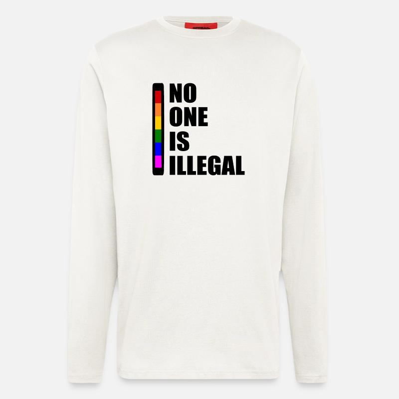 No one is illegal - Langarmshirt - made by SPREAD  - OFF WHITE