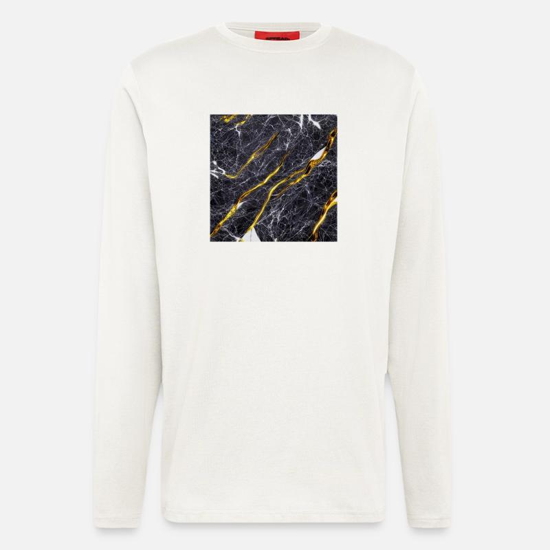Marble Black Gold Texture - Longsleeve - made by SPREAD  - OFF WHITE