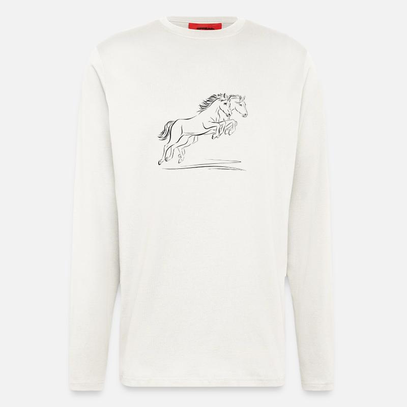 Zwei Pferde - Langarmshirt - made by SPREAD  - OFF WHITE