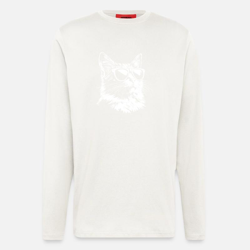 Cool Katze Sonnenbrille - Langarmshirt - made by SPREAD  - OFF WHITE