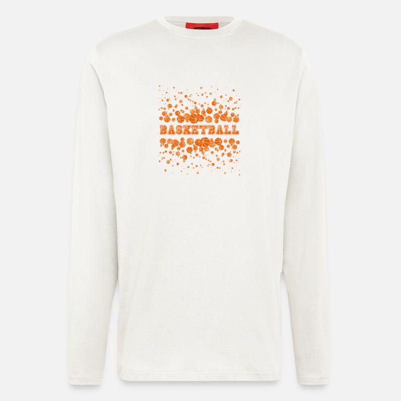 Basketball Fun Konfetti Design - Langarmshirt - made by SPREAD  - OFF WHITE