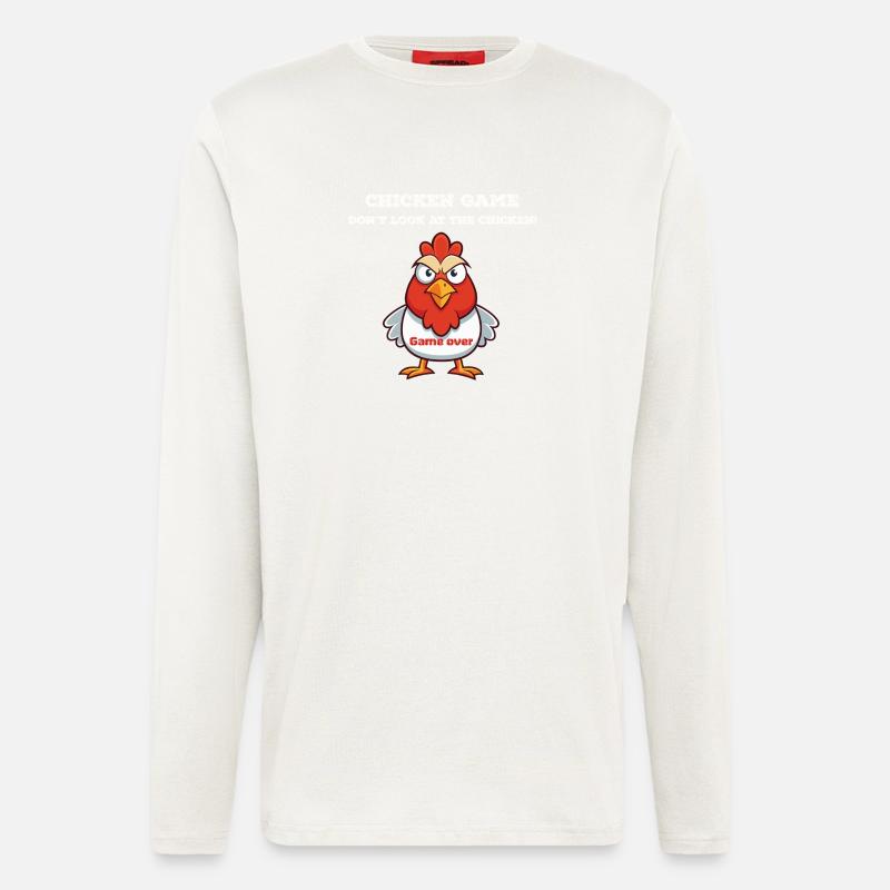 Chicken game weiss - Langarmshirt - made by SPREAD  - OFF WHITE