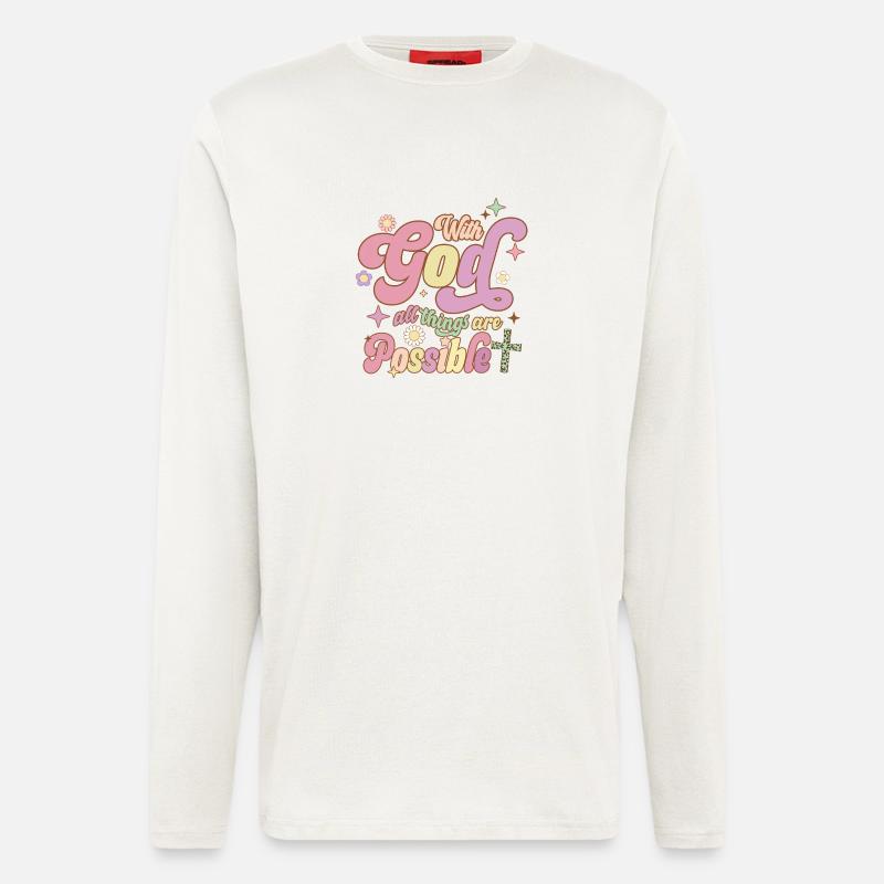 Alles ist möglich mit Gott - Langarmshirt - made by SPREAD  - OFF WHITE
