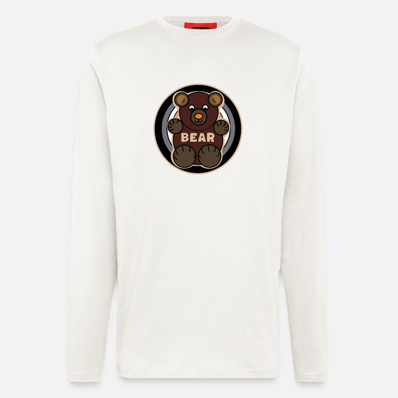 Bear Flag Teddybear Design - Langarmshirt - made by SPREAD  - OFF WHITE