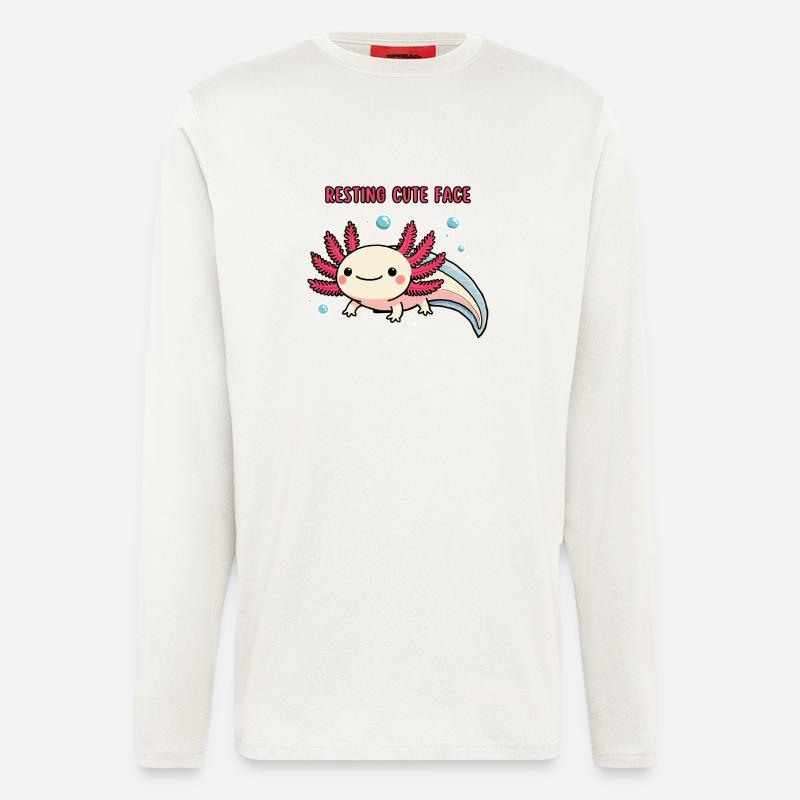 Axolotl - Resting cute face - Langarmshirt - made by SPREAD  - OFF WHITE