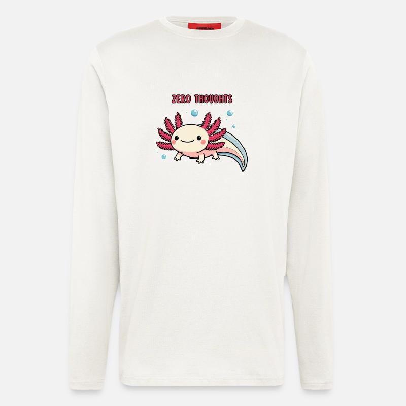 Axolotl - Zéro pensée - Manches longues bio décontracté fabriqué en UE - OFF WHITE