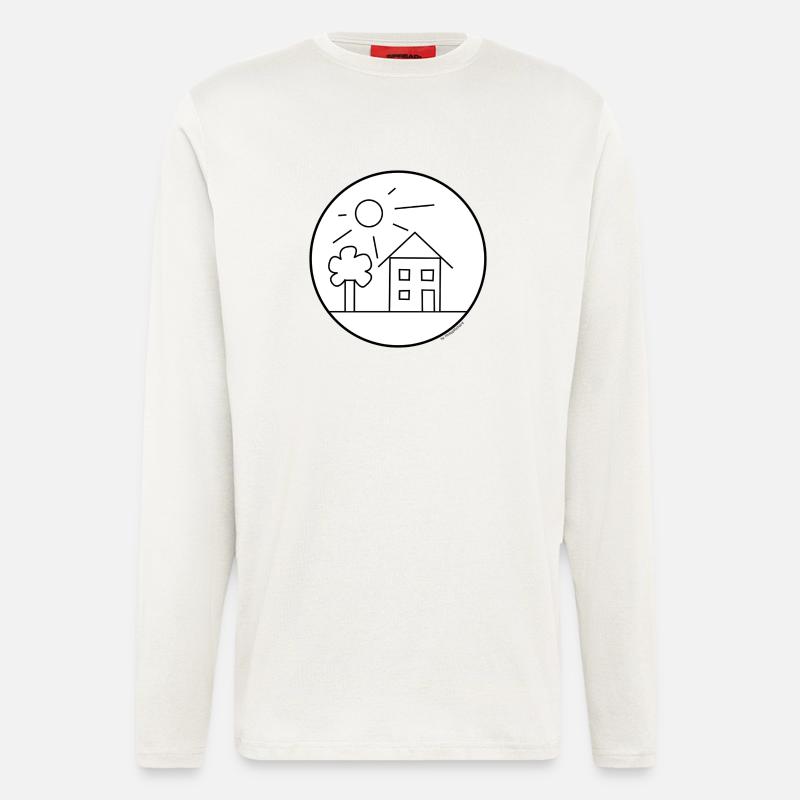 Haus, Baum, Sonne - Langarmshirt - made by SPREAD - OFF WHITE