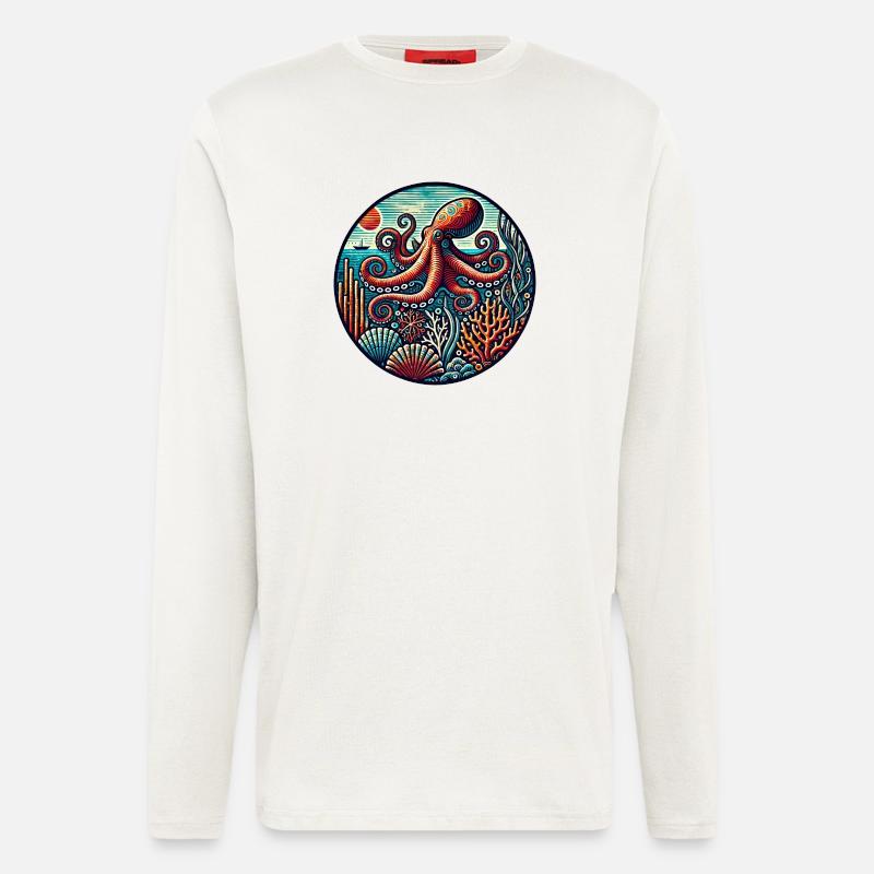 Krake - Langarmshirt - made by SPREAD  - OFF WHITE