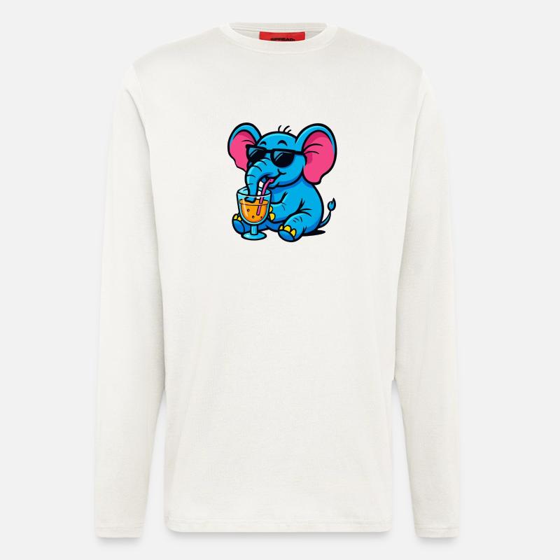 Elephant Comic Cocktail - Longsleeve - made by SPREAD  - OFF WHITE