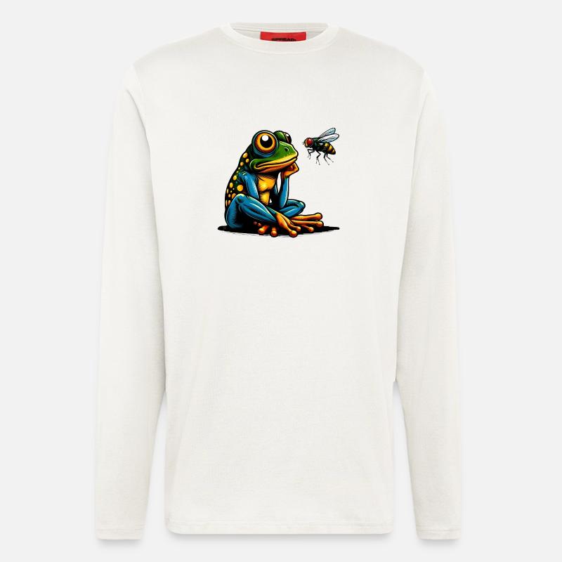 Frosch und Fliege 1 - Langarmshirt - made by SPREAD  - OFF WHITE