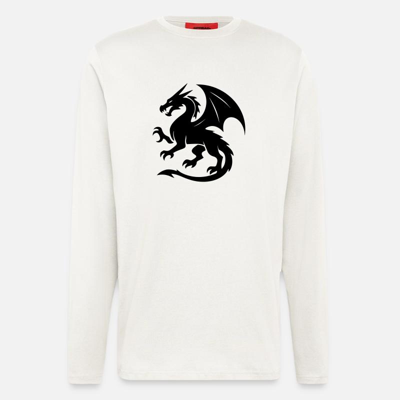 Drache (schwarz) - Langarmshirt - made by SPREAD  - OFF WHITE