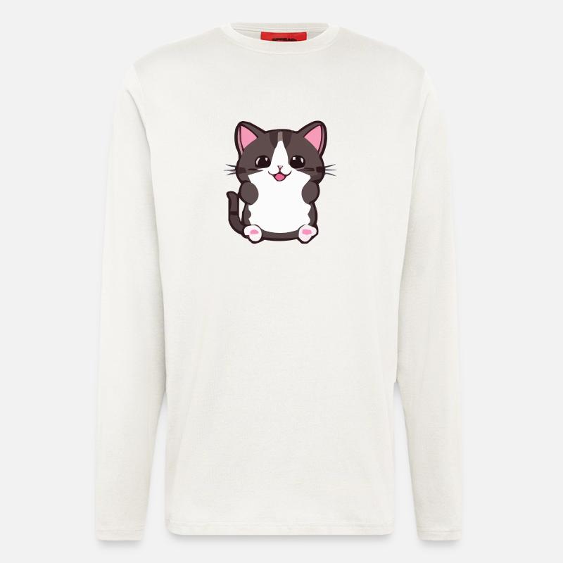 Katze Comic - Langarmshirt - made by SPREAD  - OFF WHITE