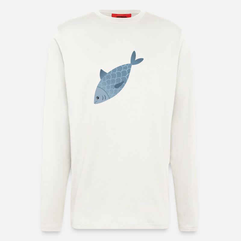 Blue Fish - Longsleeve - made by SPREAD  - OFF WHITE