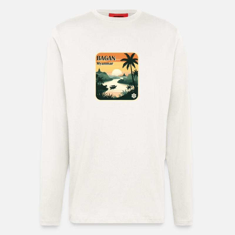 Bagan Myanmar - Langarmshirt - made by SPREAD  - OFF WHITE