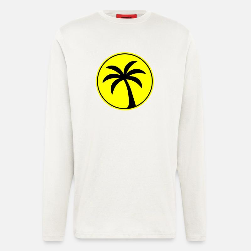 Palm tree icon beach - Longsleeve - made by SPREAD  - OFF WHITE