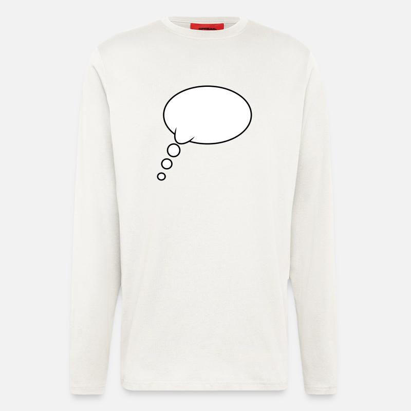 Pensée : Bubble Design - Manches longues bio décontracté fabriqué en UE - OFF WHITE