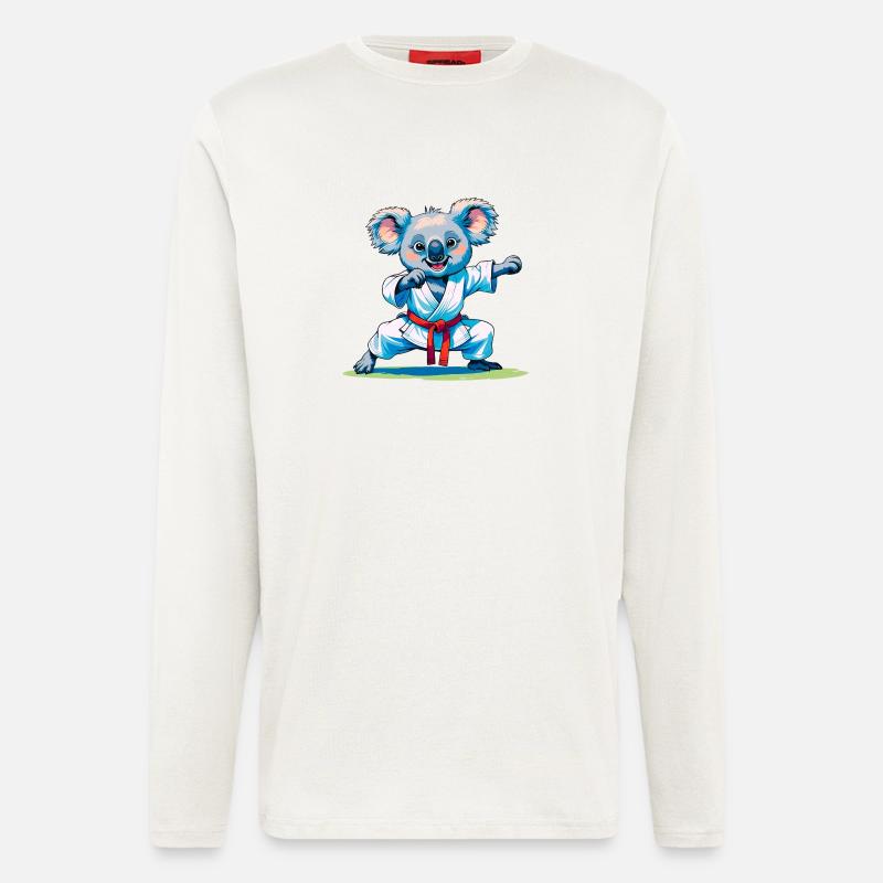 koala doing karate - Longsleeve - made by SPREAD  - OFF WHITE
