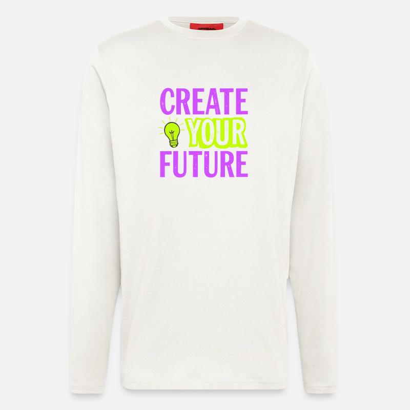Create Your Future Glühbirne - Langarmshirt - made by SPREAD  - OFF WHITE