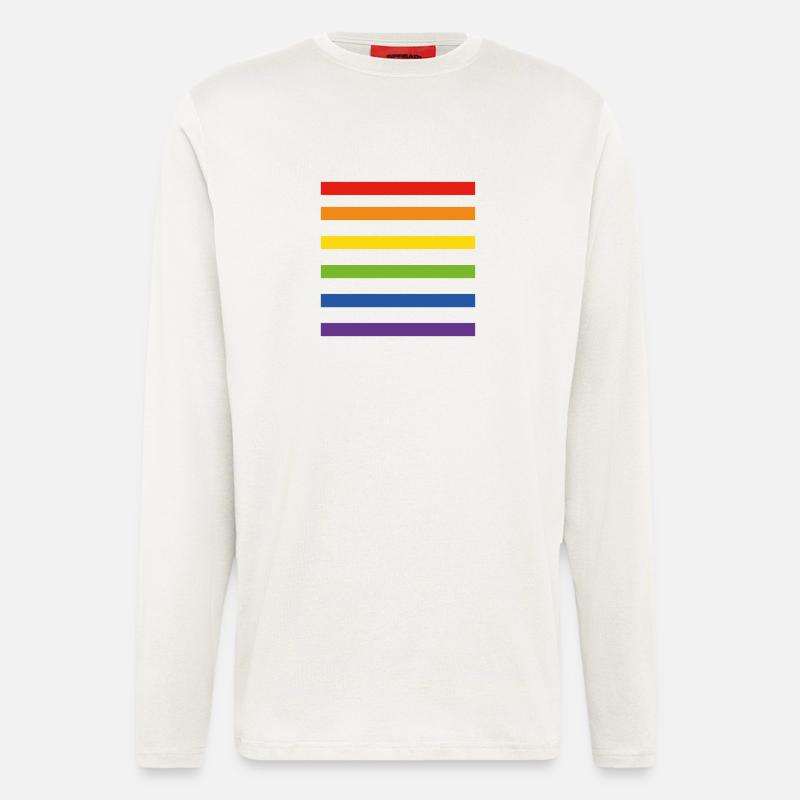 Regenbogenfahne - Langarmshirt - made by SPREAD  - OFF WHITE