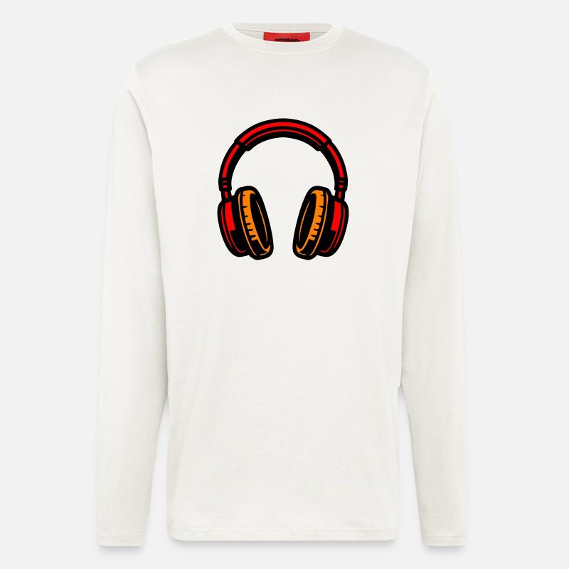 Kopfhörer Symbol Musik - Langarmshirt - made by SPREAD  - OFF WHITE