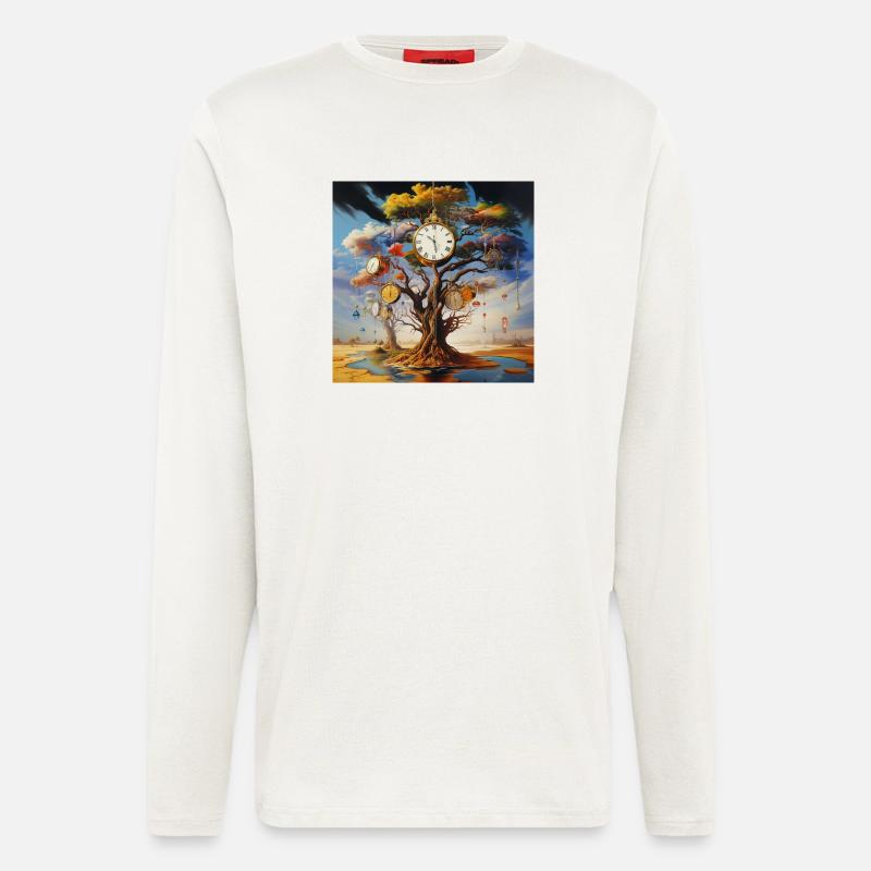 Clocks Tree Time Landscape Surreal - Longsleeve - made by SPREAD  - OFF WHITE