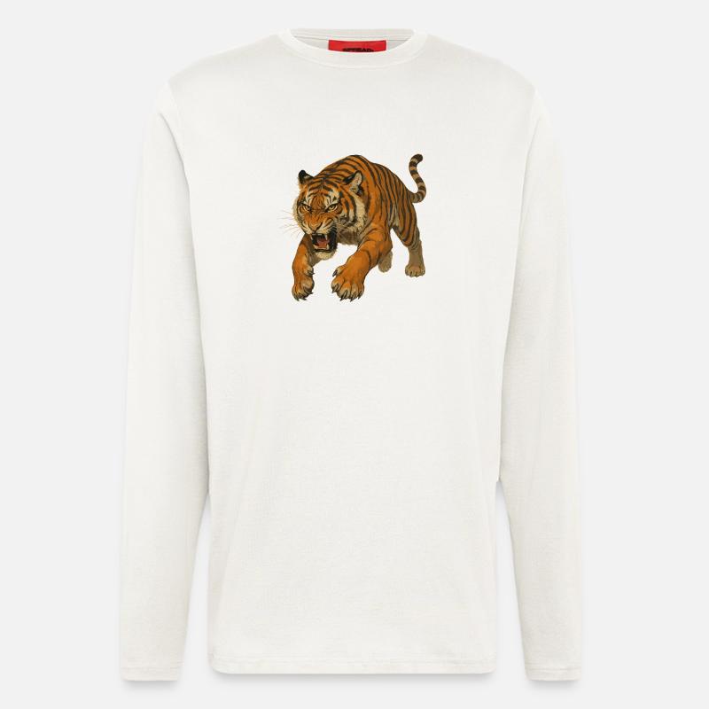 Angry Tiger - Langarmshirt - made by SPREAD  - OFF WHITE