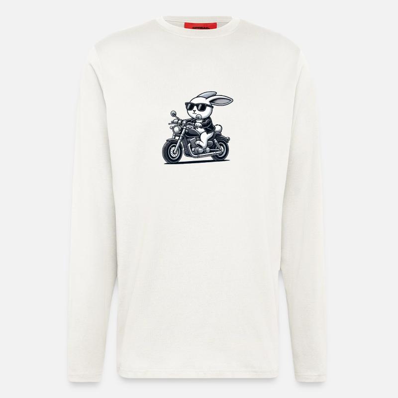 Rabbit Motorcycle - Longsleeve - made by SPREAD  - OFF WHITE