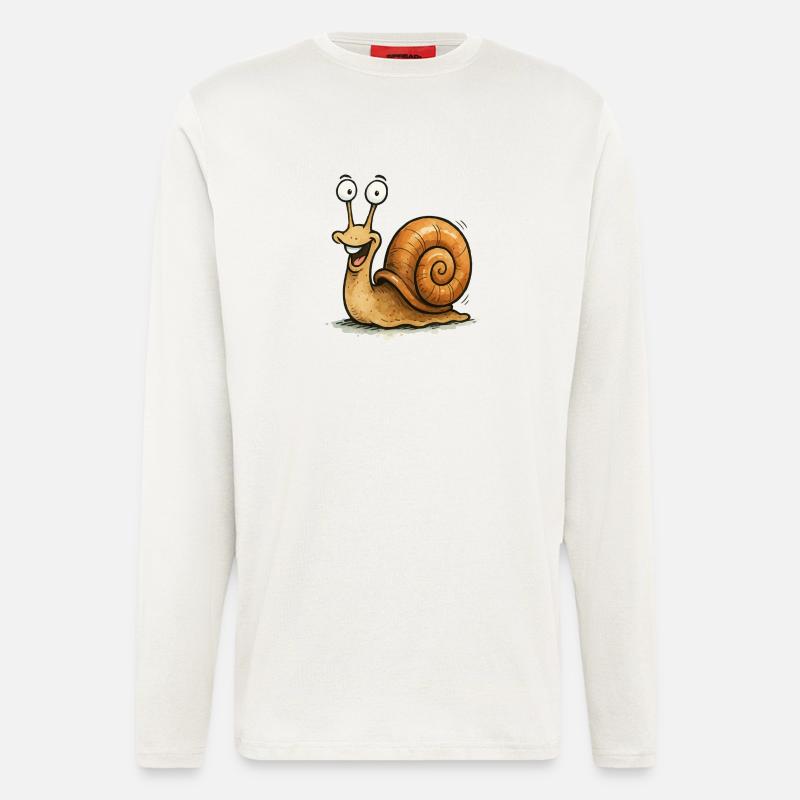 schnecke comic - Langarmshirt - made by SPREAD  - OFF WHITE