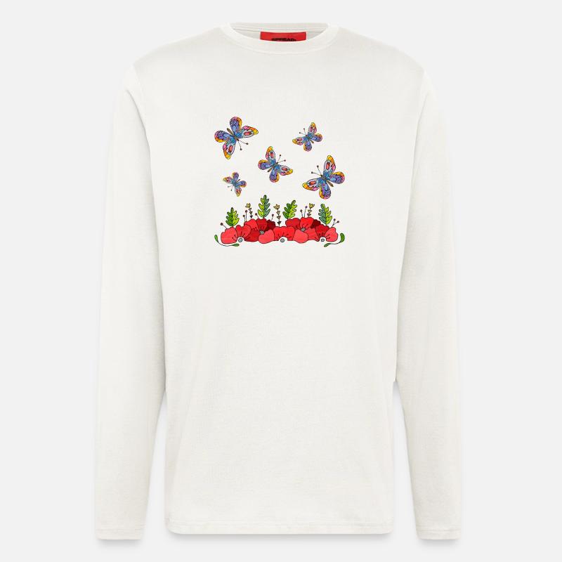 Schmetterlinge - Langarmshirt - made by SPREAD  - OFF WHITE