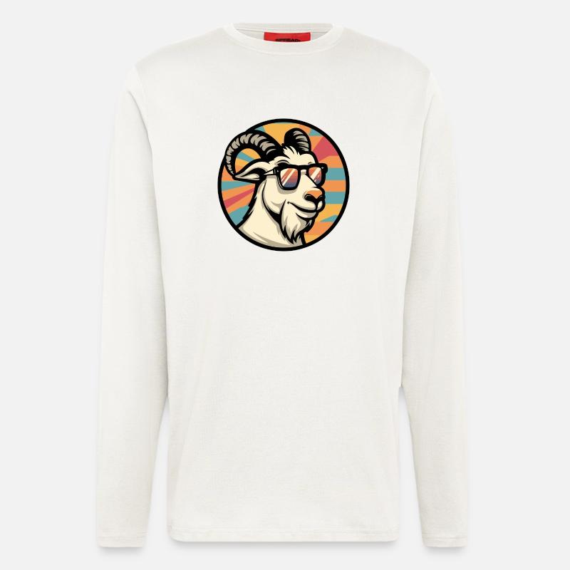 Mountain Goat Comic Cool - Longsleeve - made by SPREAD  - OFF WHITE