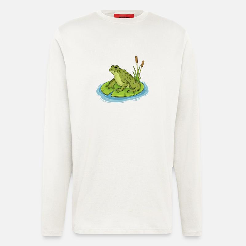 toad sitting on a lilypad - Longsleeve - made by SPREAD  - OFF WHITE