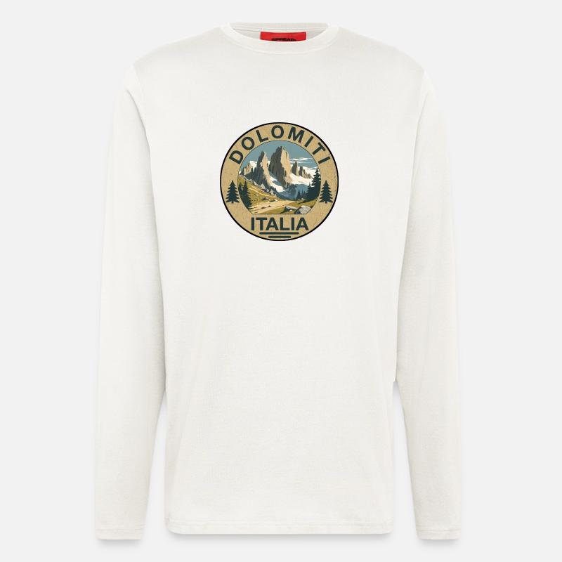 Dolomiten rund - Langarmshirt - made by SPREAD  - OFF WHITE