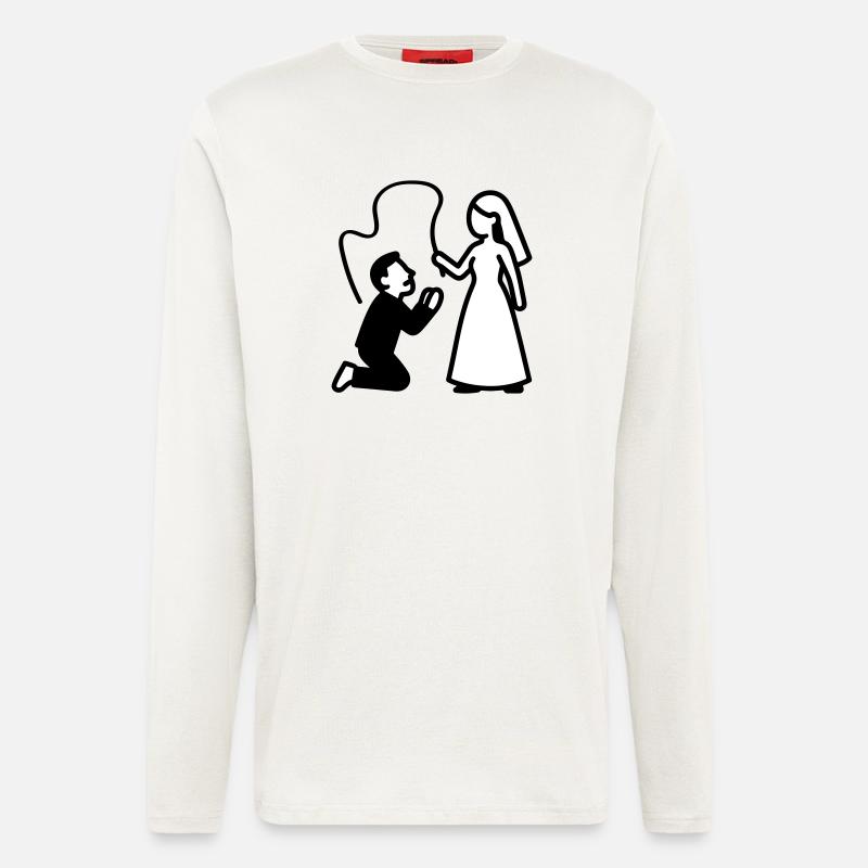 Ehepaar Hochzeit Peitsche - Langarmshirt - made by SPREAD  - OFF WHITE