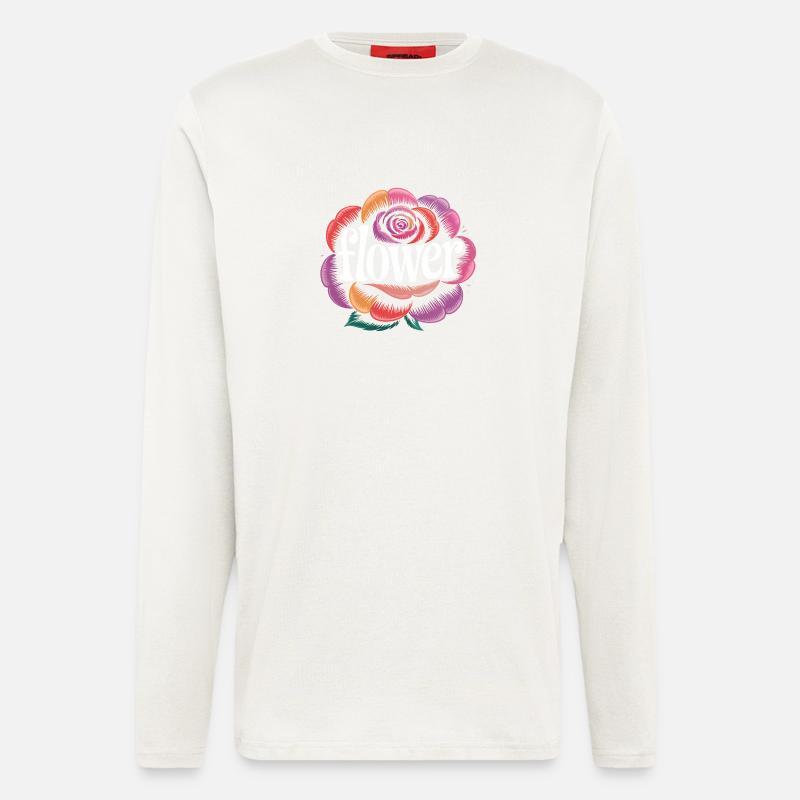 Blumen Logo - Cooles Gartendesign - Langarmshirt - made by SPREAD  - OFF WHITE
