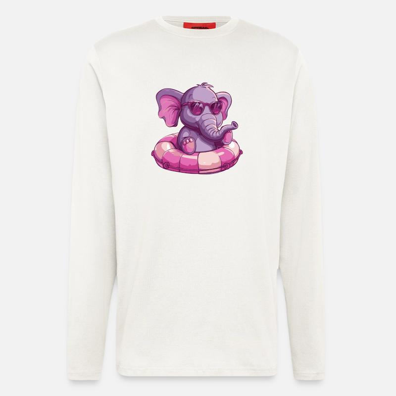 Elefant Comic Cool - Langarmshirt - made by SPREAD  - OFF WHITE