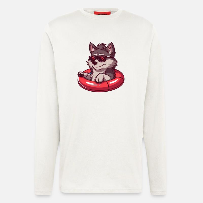 Wolf Comic Cool - Longsleeve - made by SPREAD  - OFF WHITE