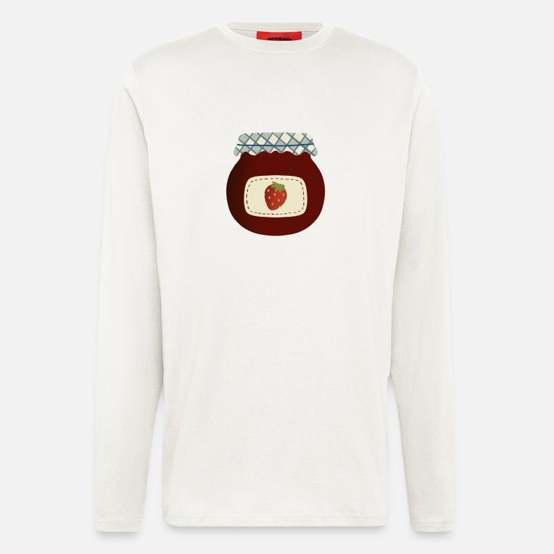 Erdbeer-Marmeladenglas - Langarmshirt - made by SPREAD  - OFF WHITE