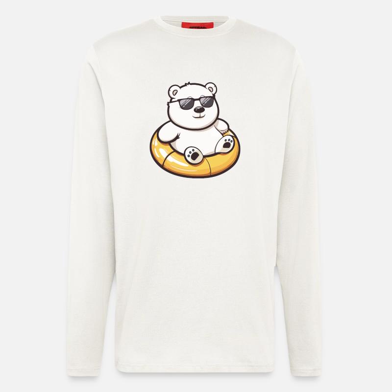 Eisbär Comic Cool - Langarmshirt - made by SPREAD  - OFF WHITE