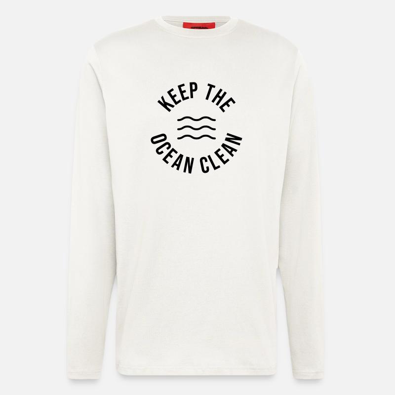 Keep the Ocean clean - Langarmshirt - made by SPREAD  - OFF WHITE