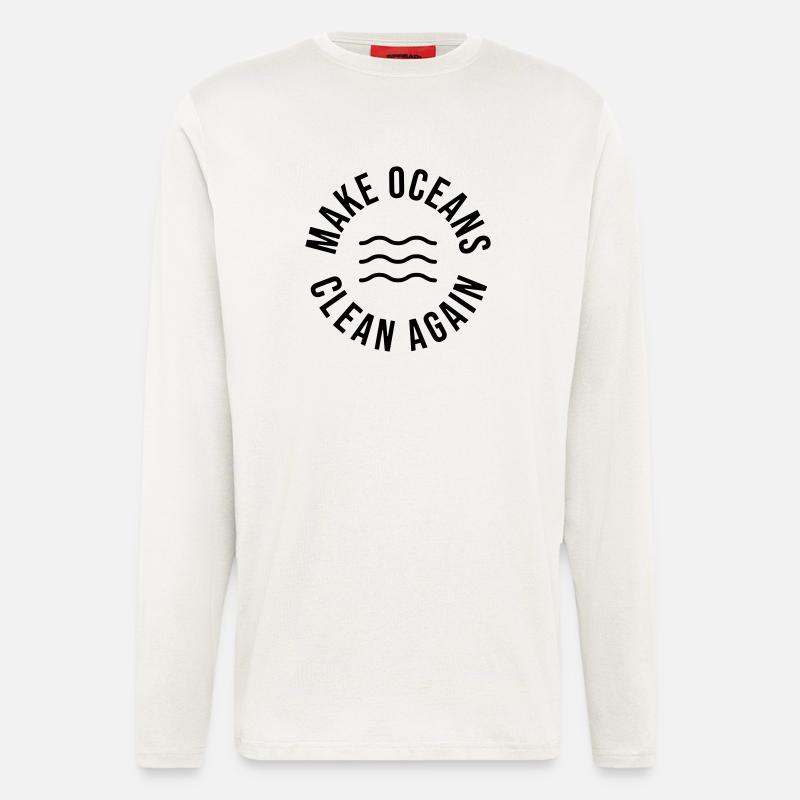 Make Oceans Clean Again - Langarmshirt - made by SPREAD  - OFF WHITE