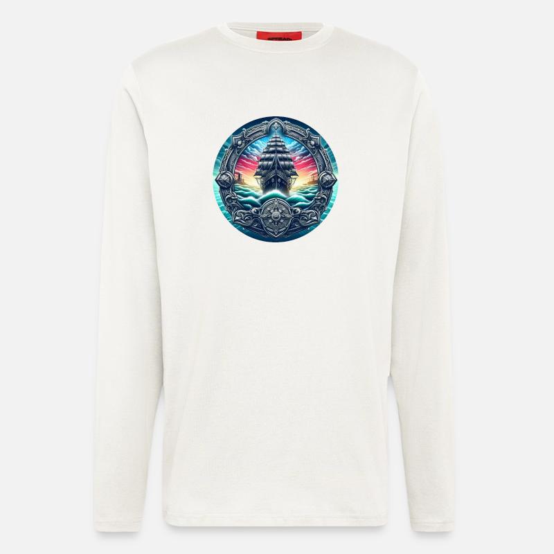 Segelschiff Bild - Langarmshirt - made by SPREAD  - OFF WHITE