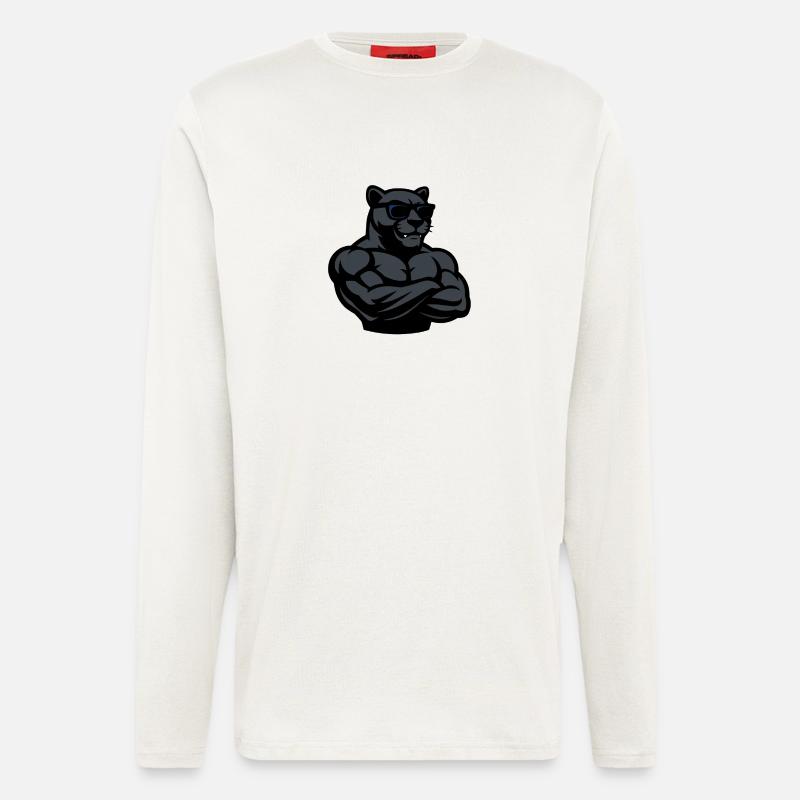 Panther Sunglasses Comic Cool - Longsleeve - made by SPREAD - OFF WHITE