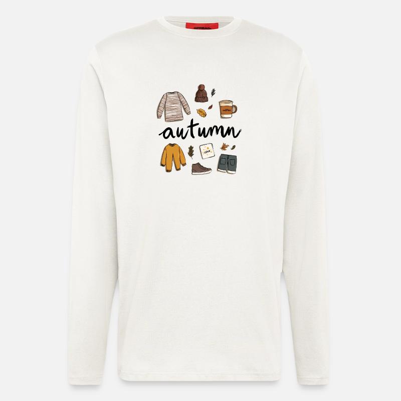 Autumn Vibes – Cozy Herbstillustration. - Langarmshirt - made by SPREAD  - OFF WHITE