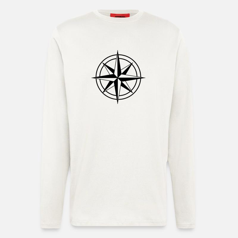 Kompass - Langarmshirt - made by SPREAD  - OFF WHITE
